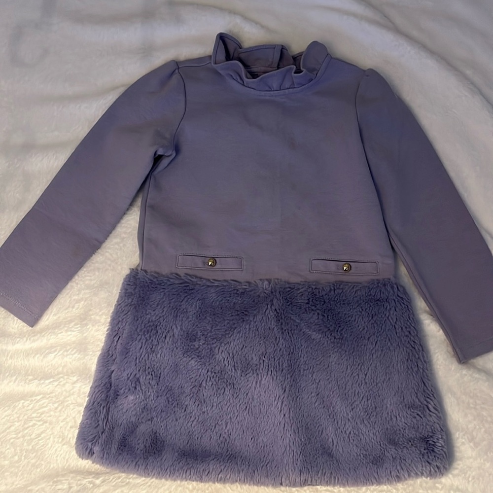 Faux Fur Dropwaist Ponte Dress in 3T by Janie and Jack